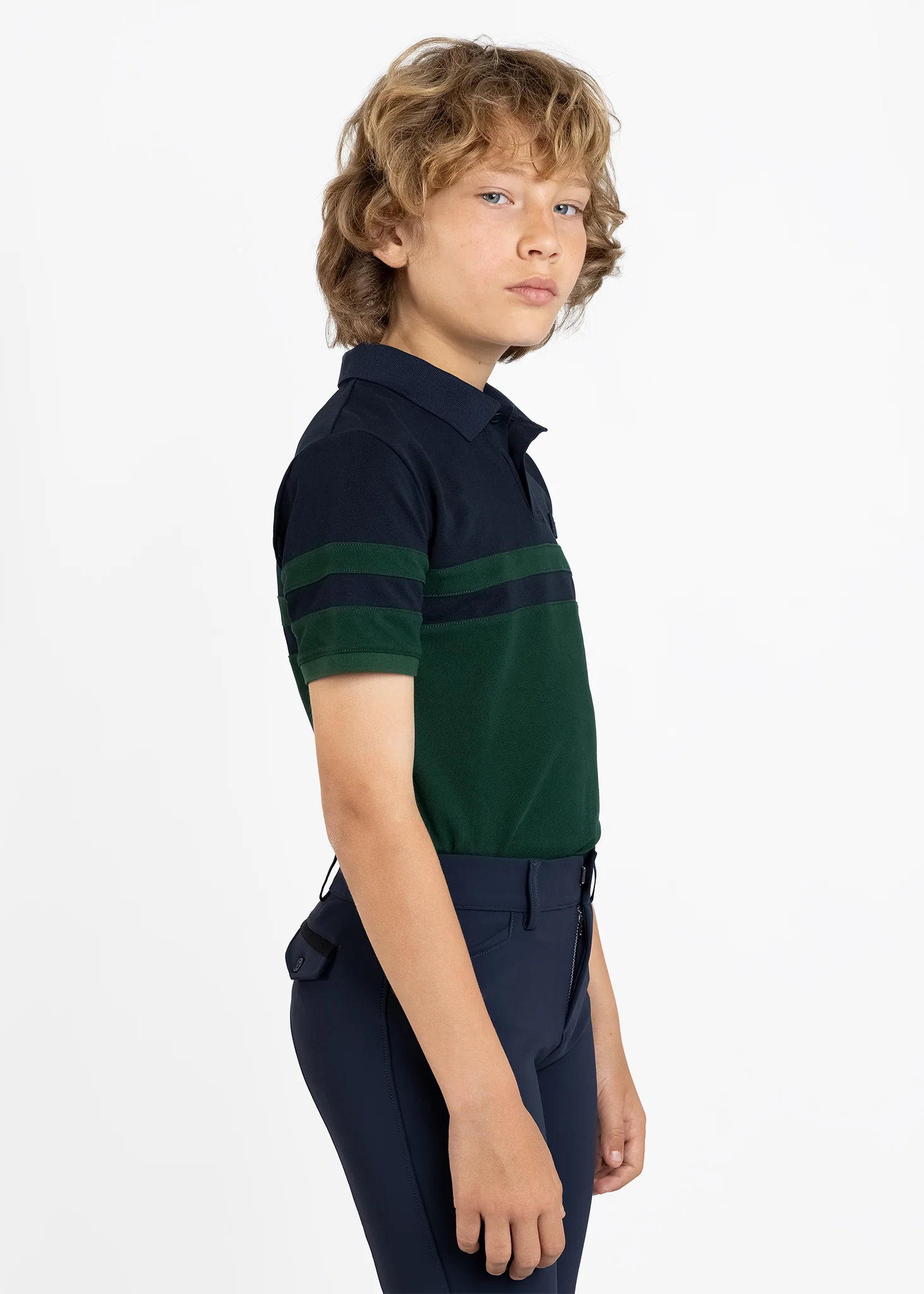 YR Glee Polo Shirt (Green/Navy) - Image 3