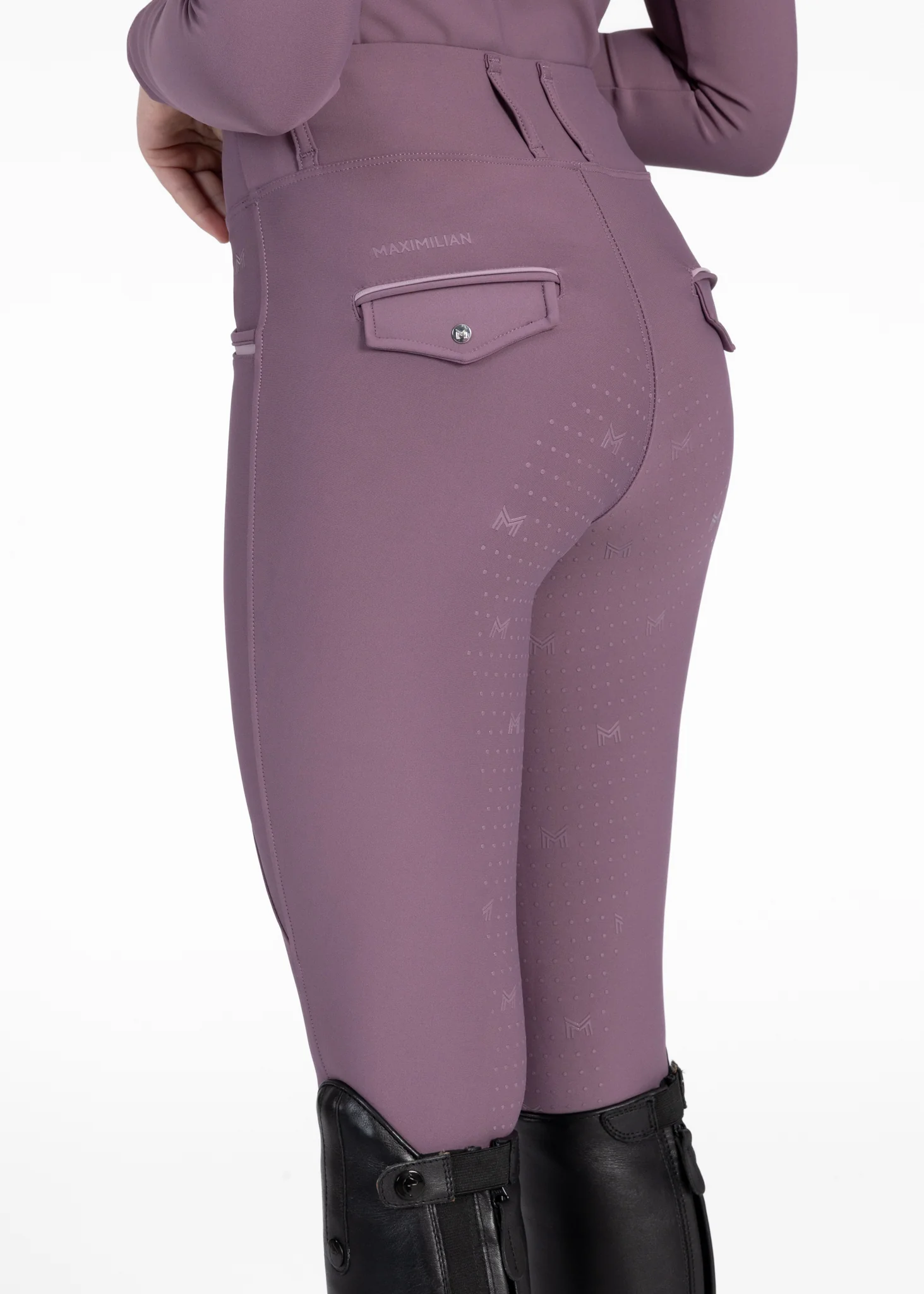 YR Pro Riding Leggings (Plum) - Image 4