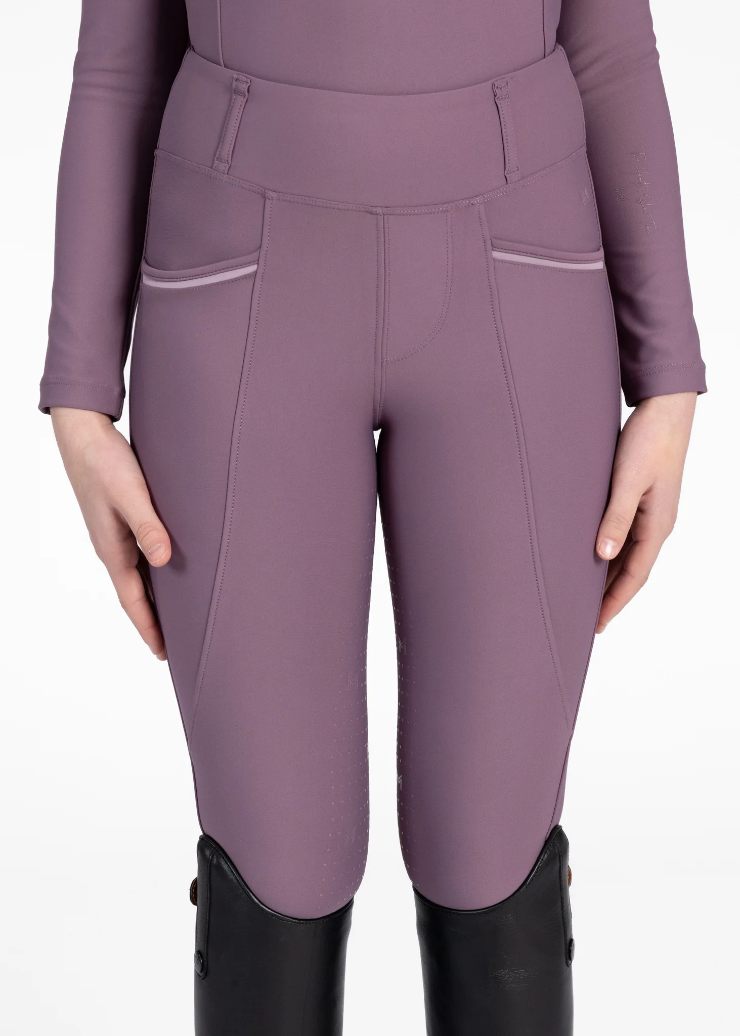 YR Pro Riding Leggings (Plum) - Image 6
