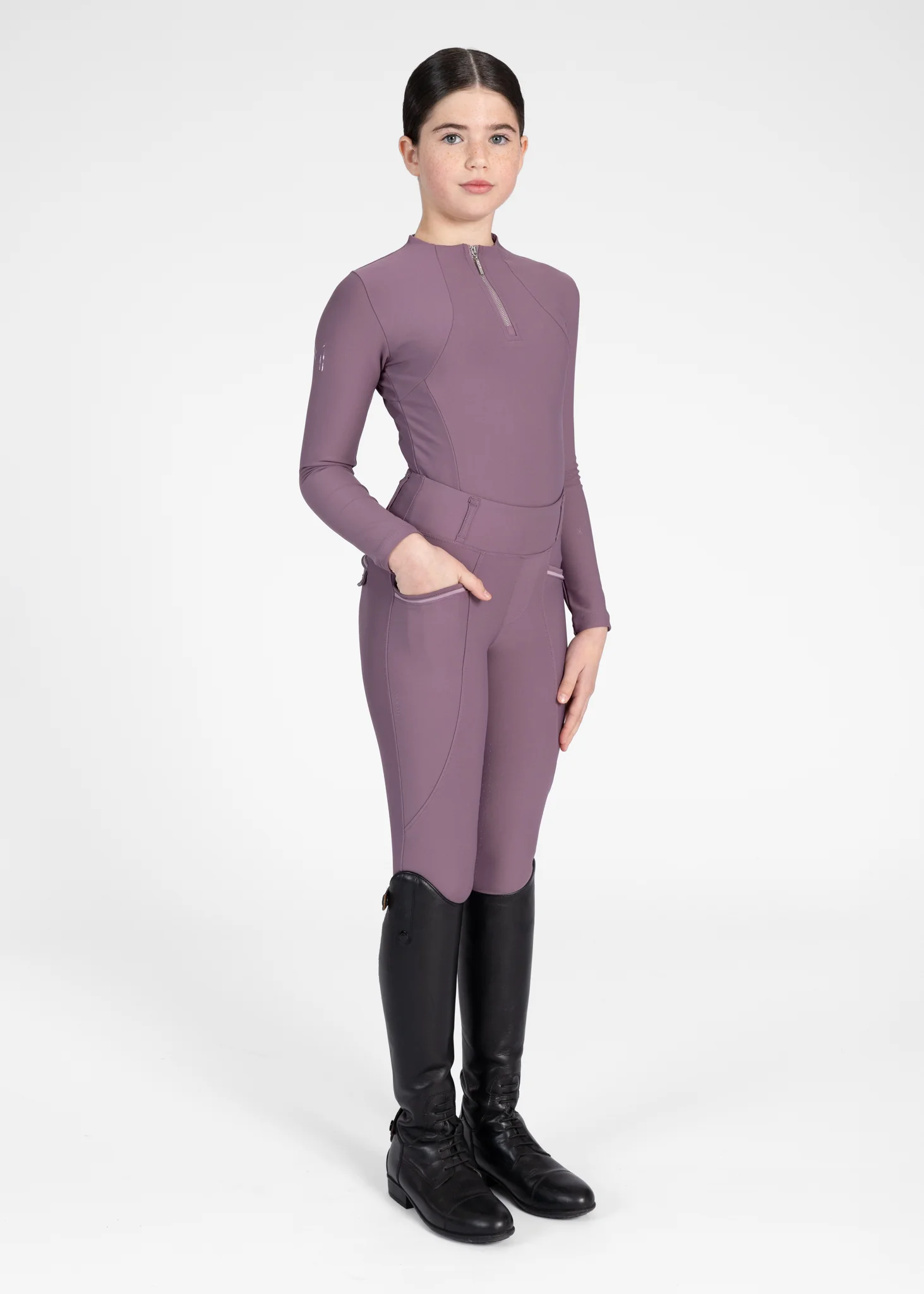 YR Pro Riding Leggings (Plum) - Image 7