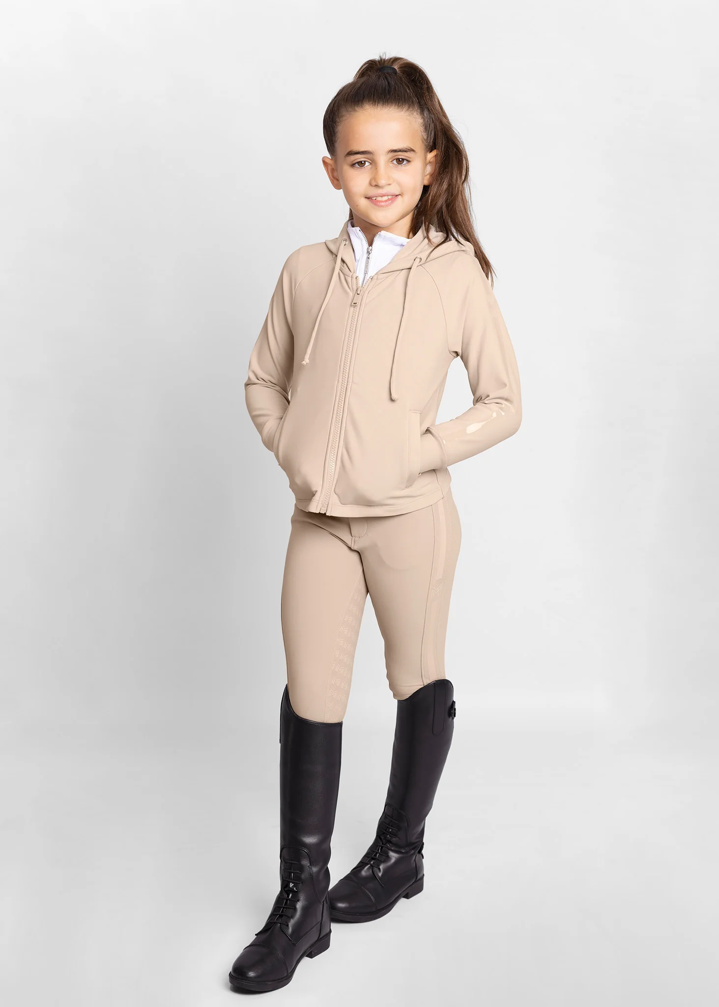 YR Reflection Zip Hoodie (Beige) - Image 6