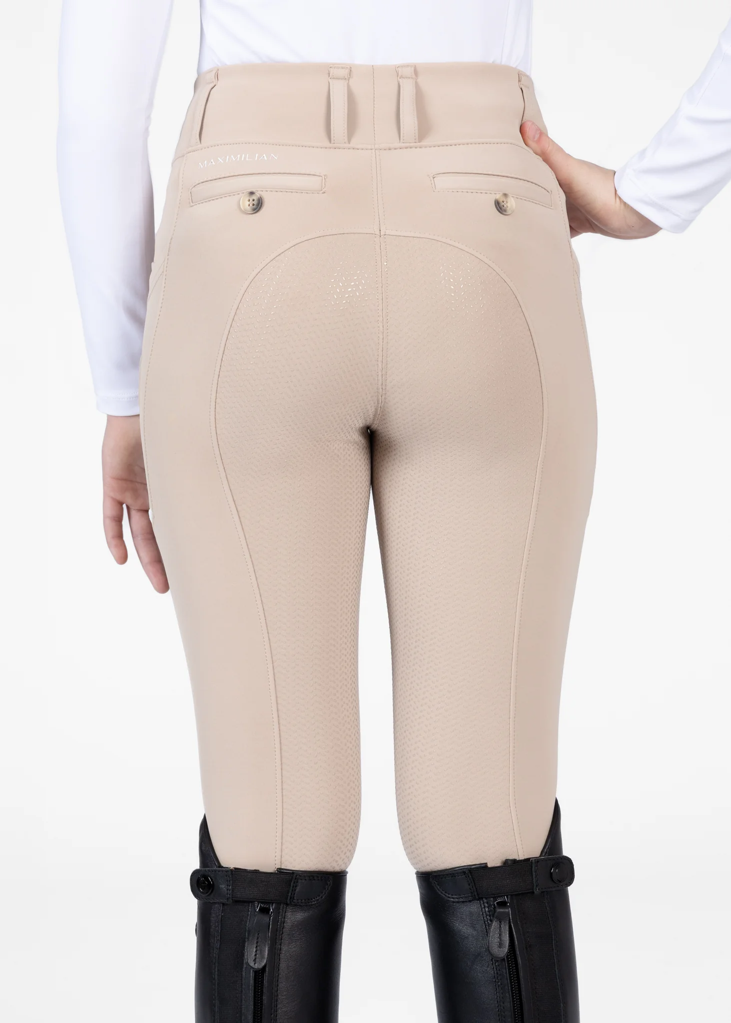 YR Tech Riding Leggings (Beige) - Image 4