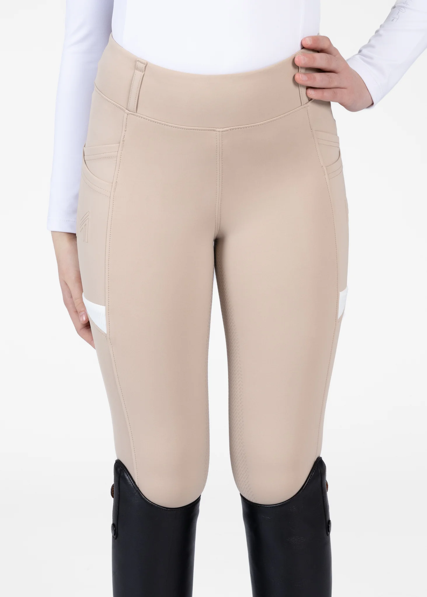 YR Tech Riding Leggings (Beige) - Image 6